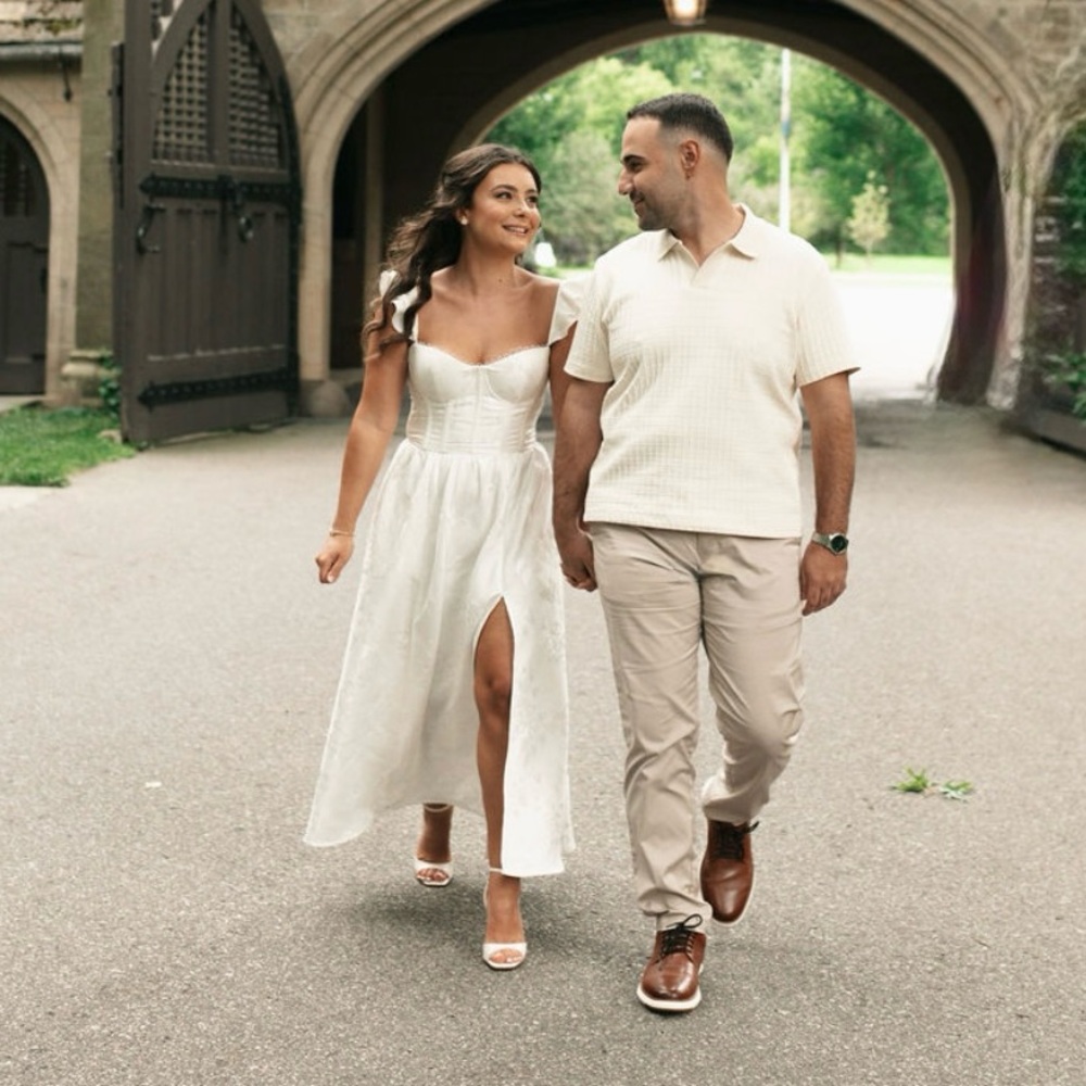 V. Chapman Vera Satin Ruffled-Sleeve Bustier Midi Dress